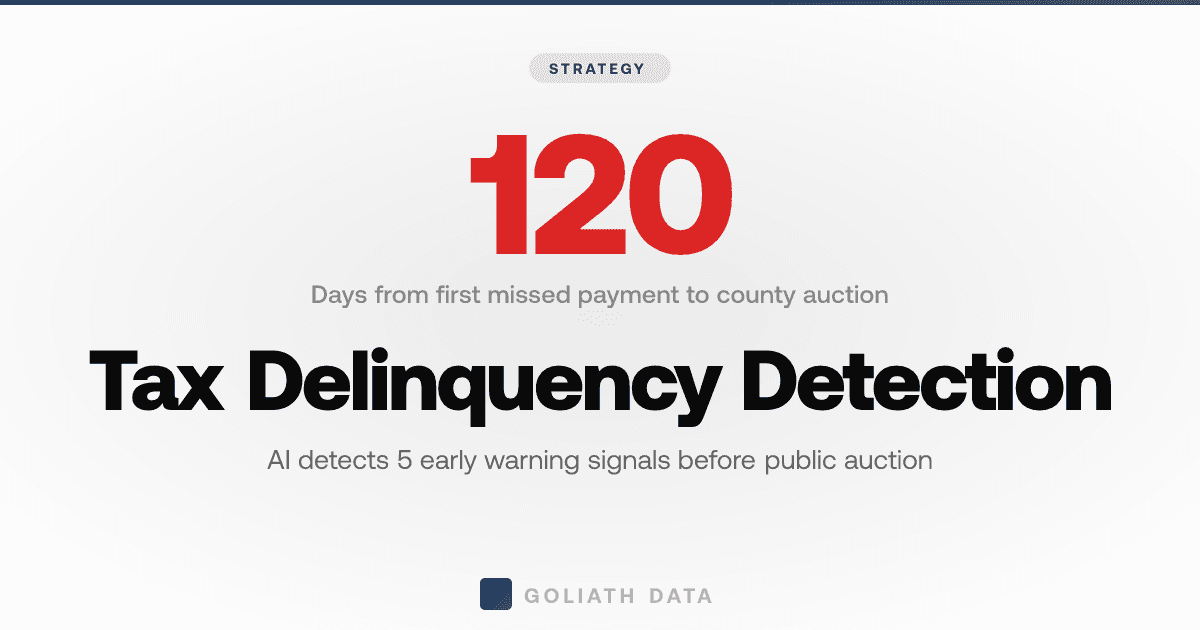 Tax Delinquency Detection: 5 Early Warning Signals Real Estate Agents Find 120 Days Before County Auction (2026)