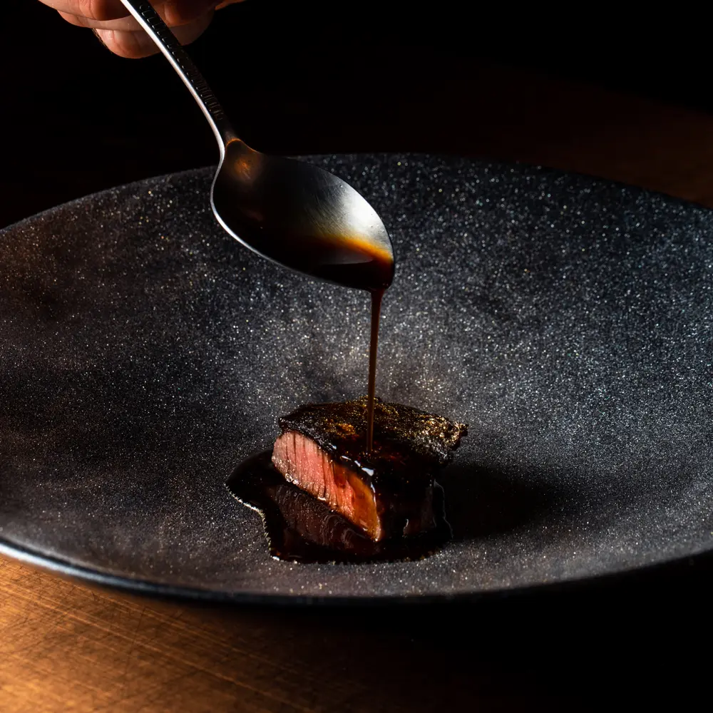Thai Wagyu Tenderloin, Tomato, Fermented Shrimp Paste, Shiitake