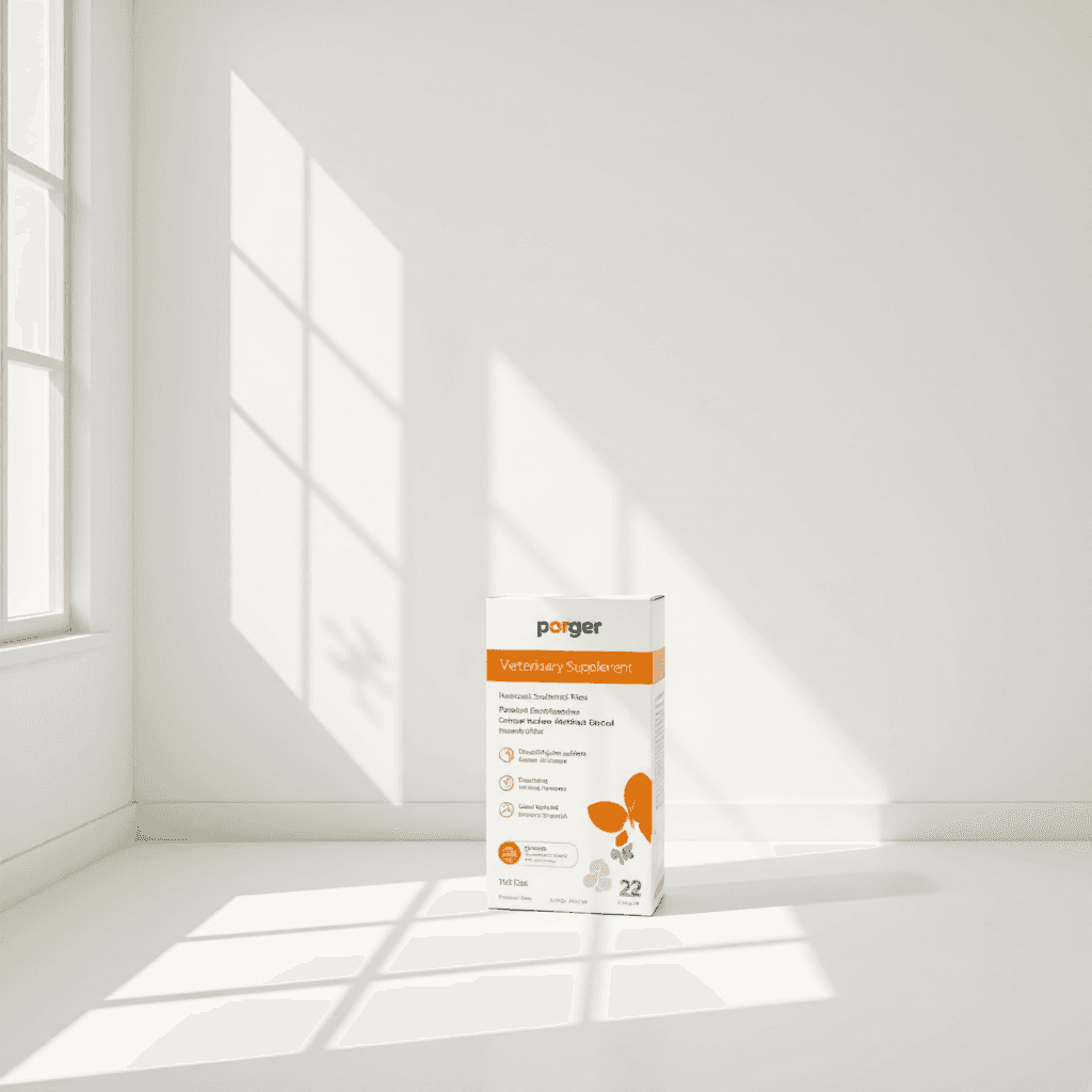product photography of box of veterinary supplement for pets