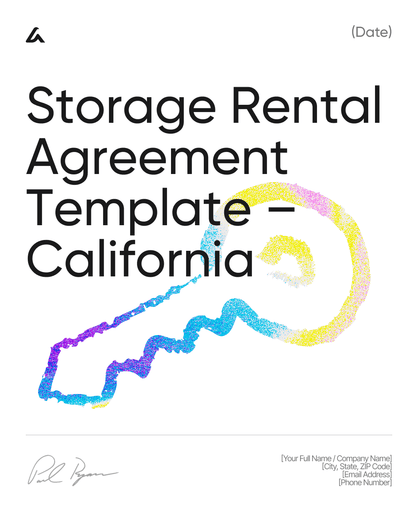 Storage Rental Agreement Template – California