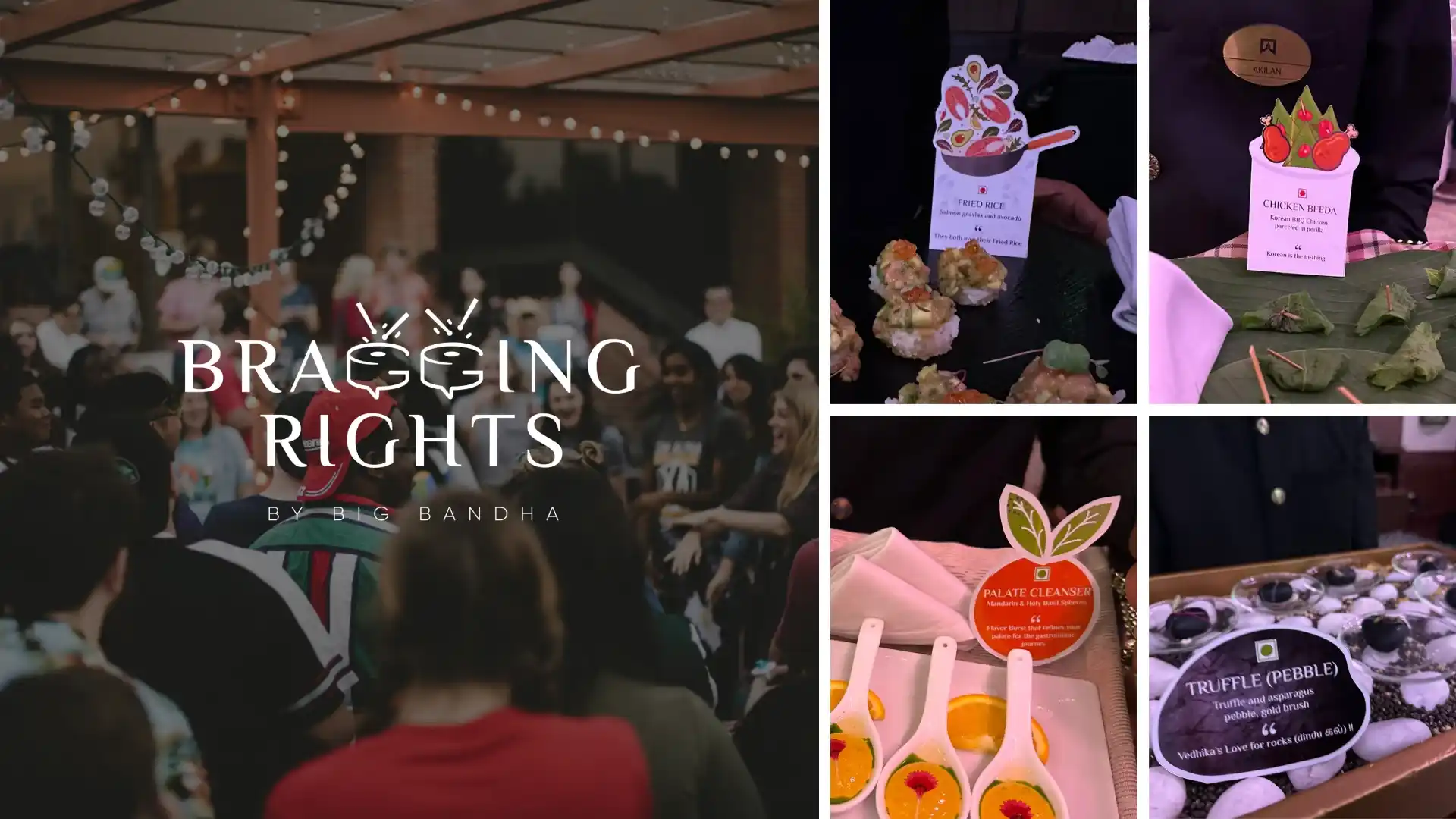 Bragging Rights custom meny photography from an event