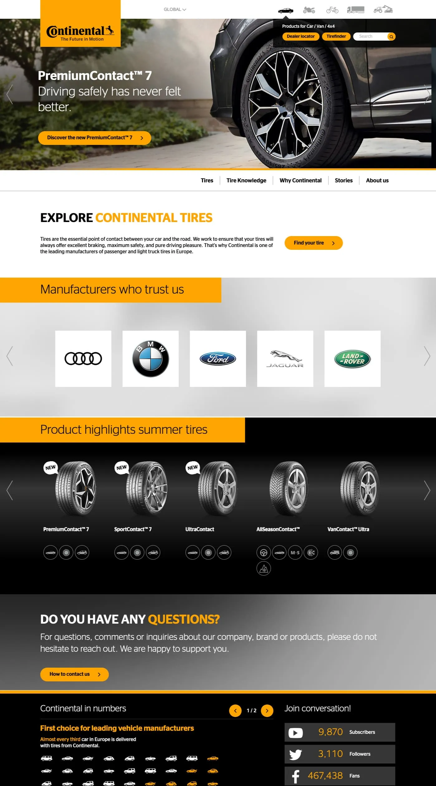 Continental Tires Website Design