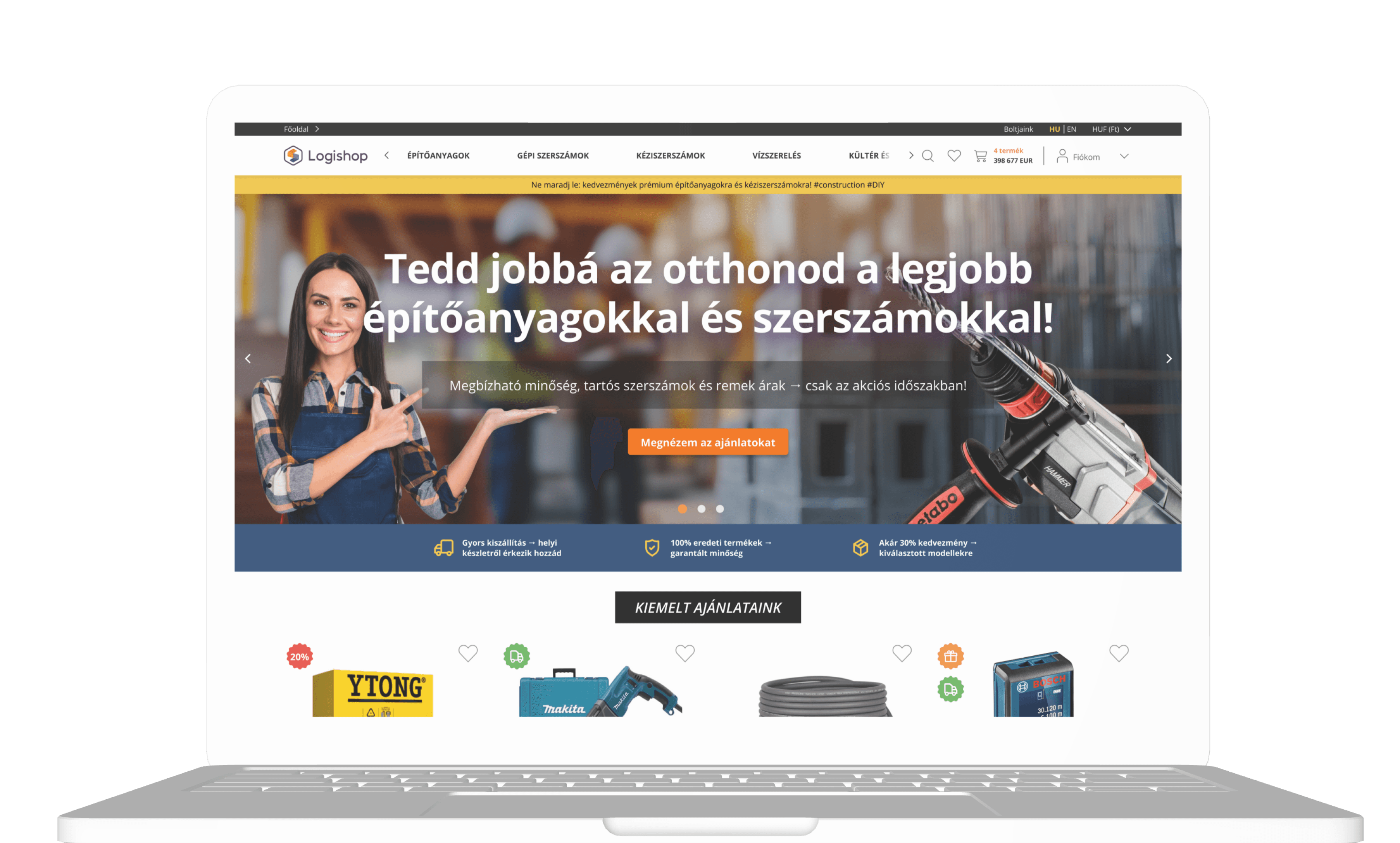Logishop - építőipari B2B webshop