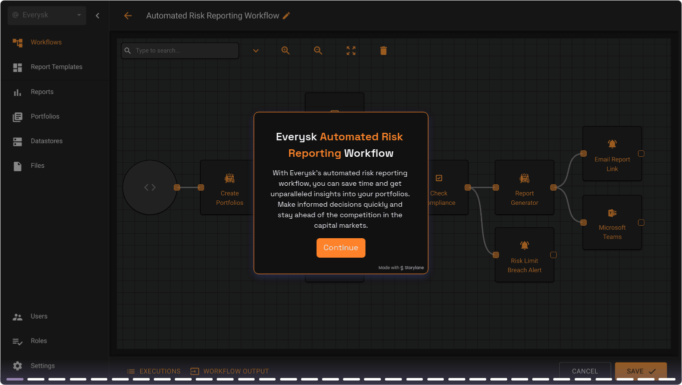 automated risk reporting workflow gif