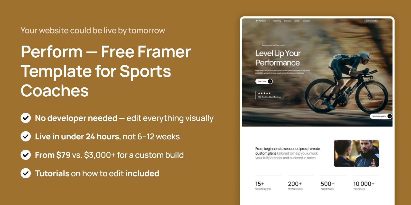 perform framer template cta