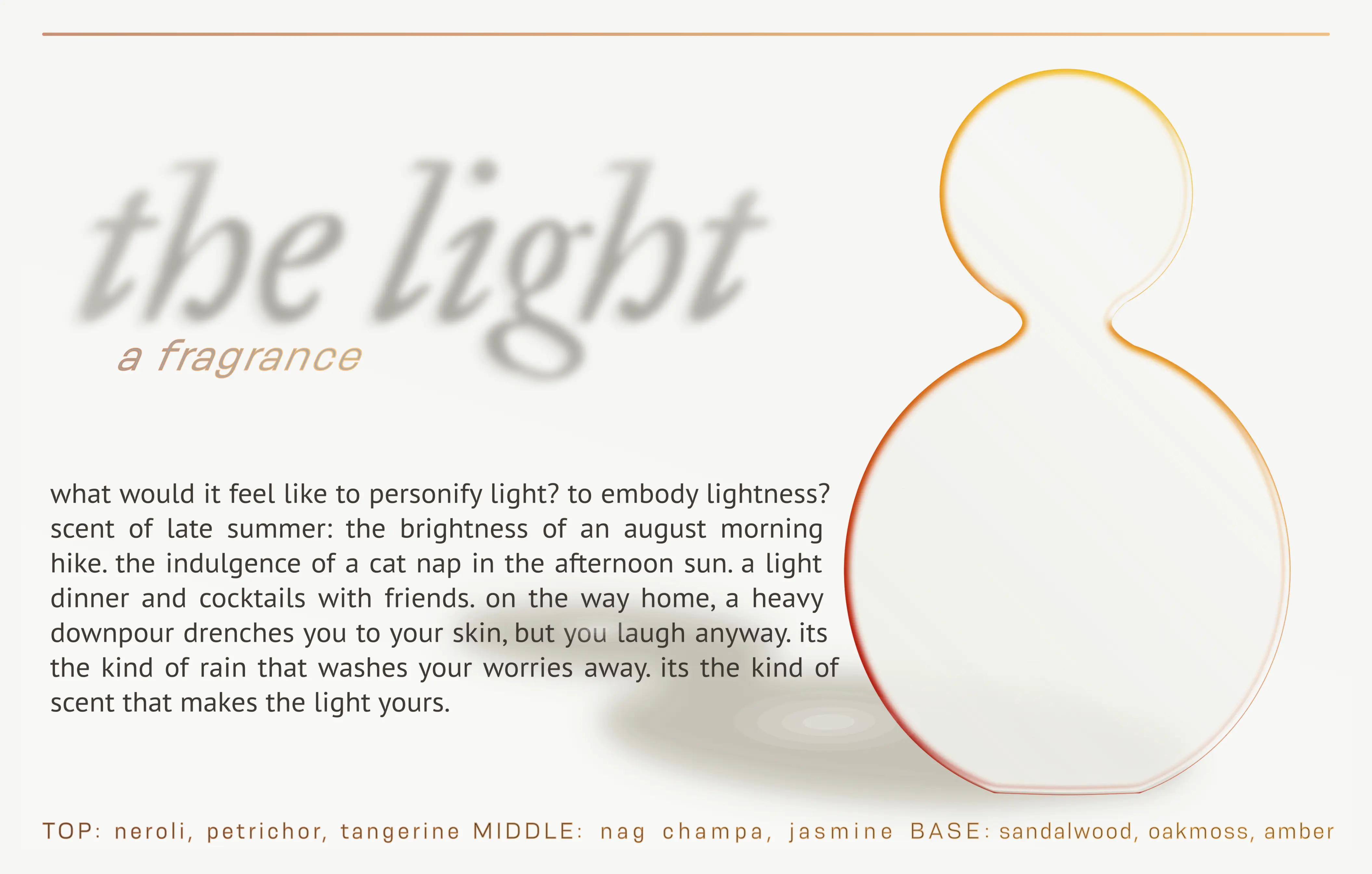 Email marketing concept for summer fragrance 'the light'