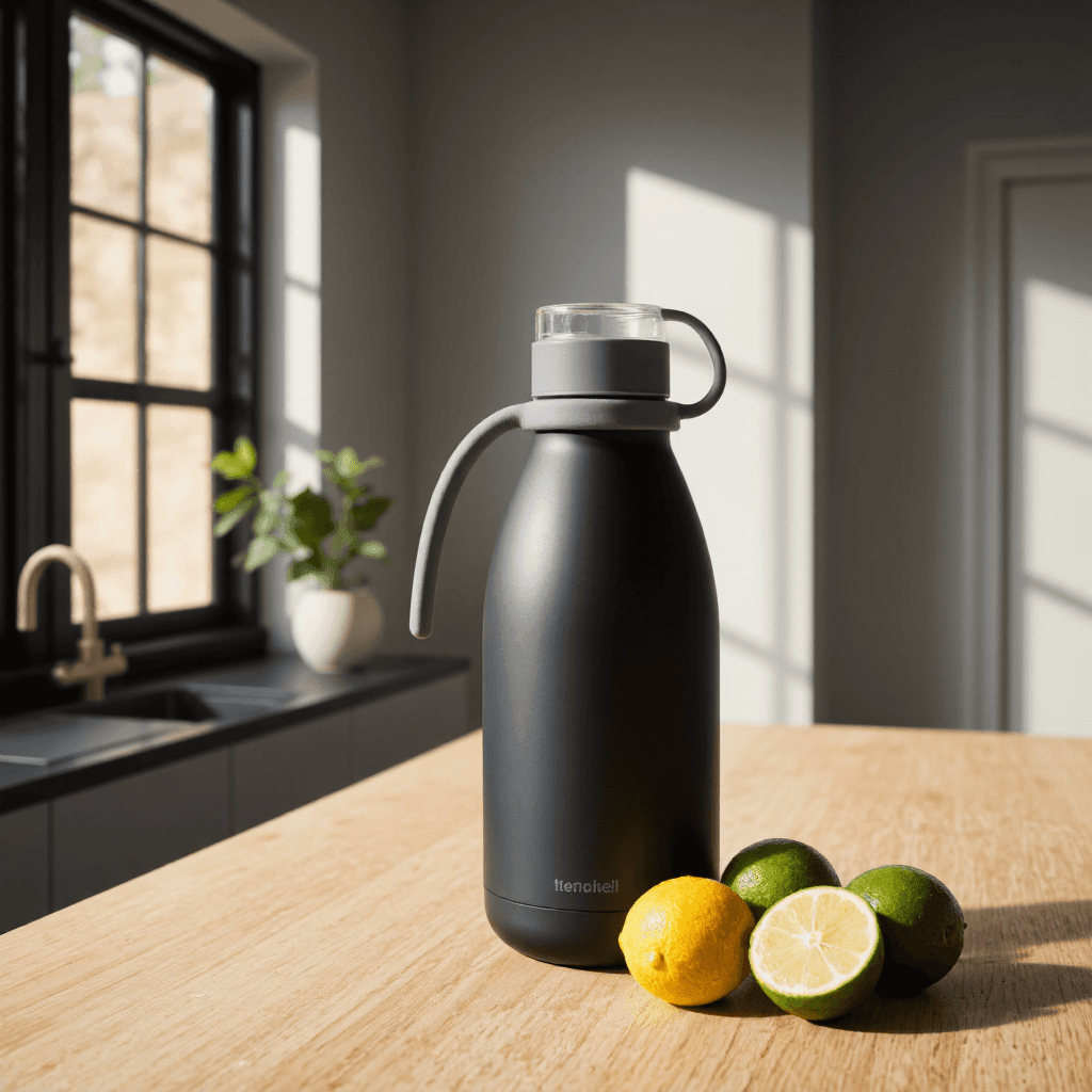 product photography of a bottle of water or beverage container