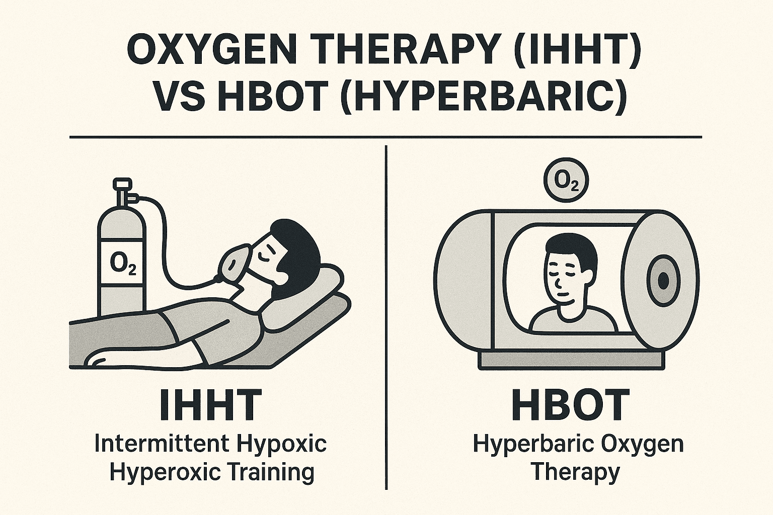 cartoon person doing different oxygen therapies