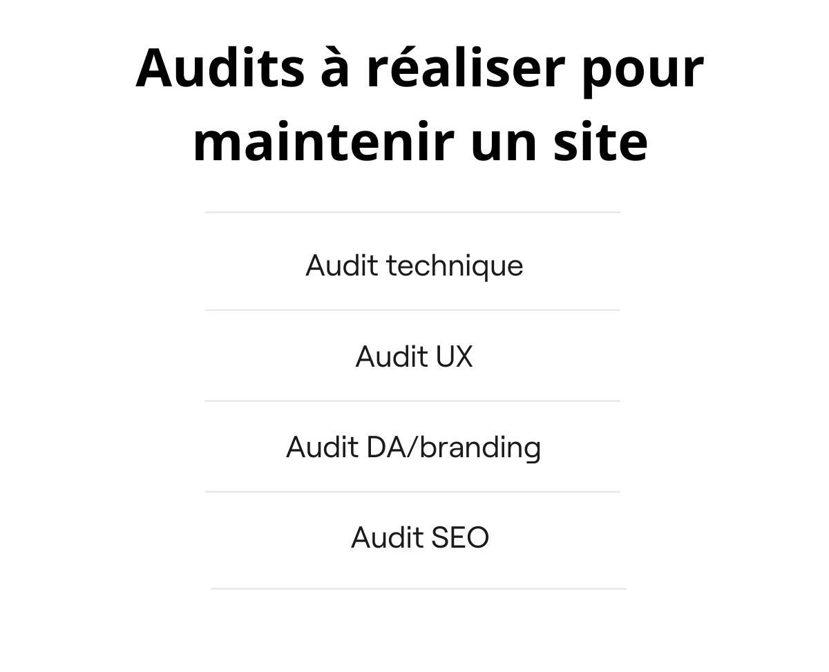 Audits maintenance site web