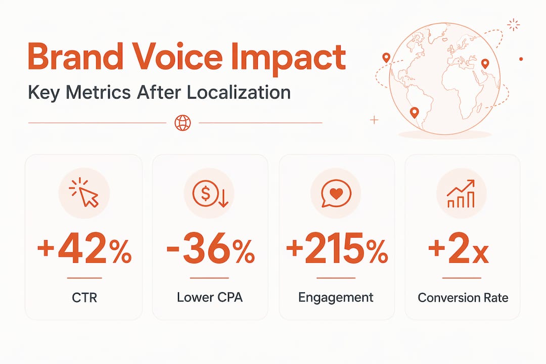Infographic of brand voice localization success metrics
