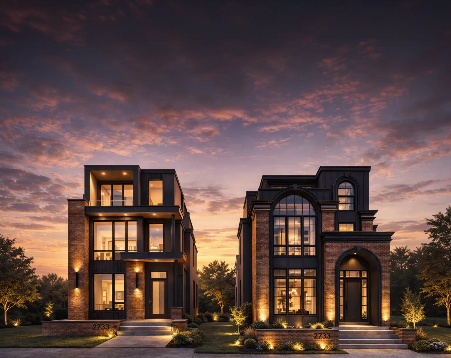 Modern luxury infill homes on 5 Avenue NW, West Hillhurst, Calgary