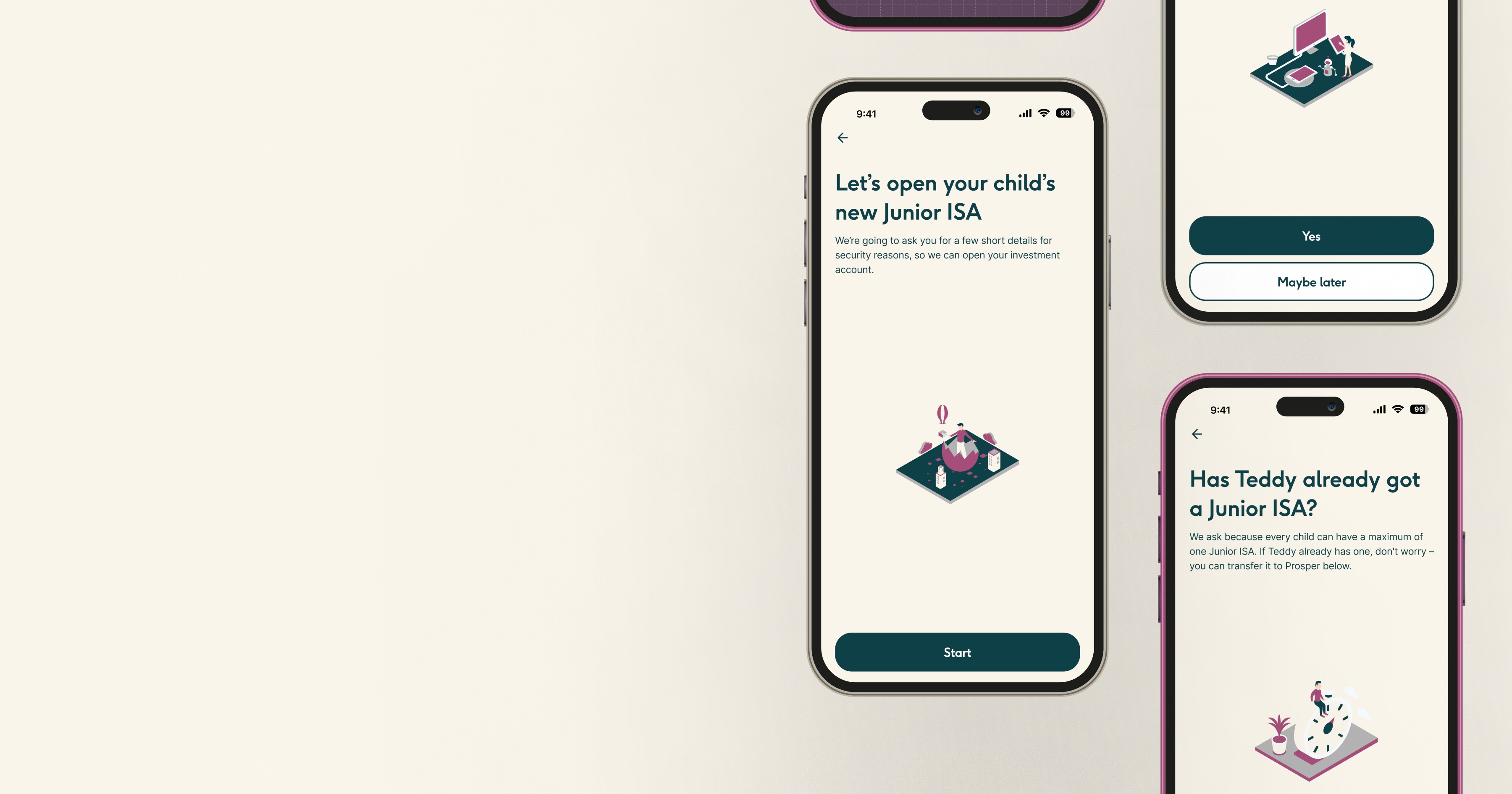 Prosper illustrative screens