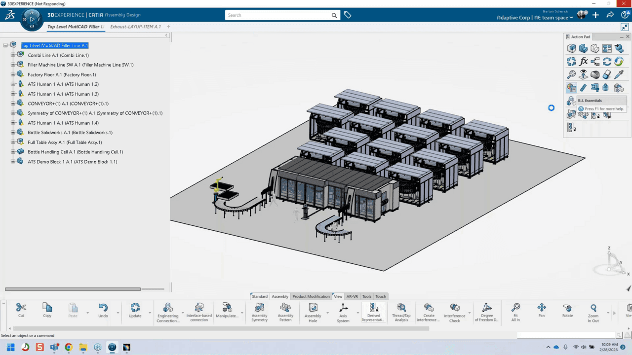 CATIA user interface running on a cloud computer