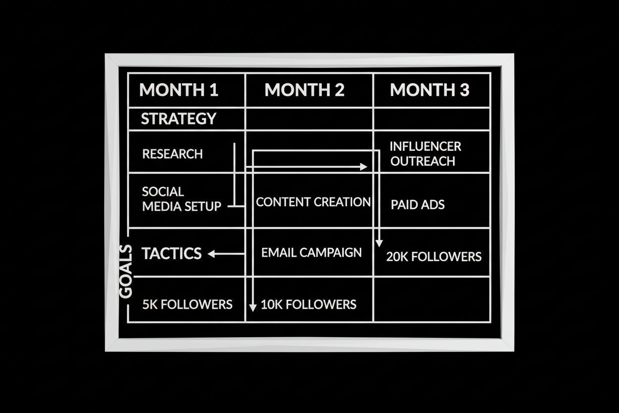 90 day marketing plan whiteboard
