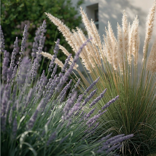 Beautiful landscaped garden with greenery and outdoor design elements.