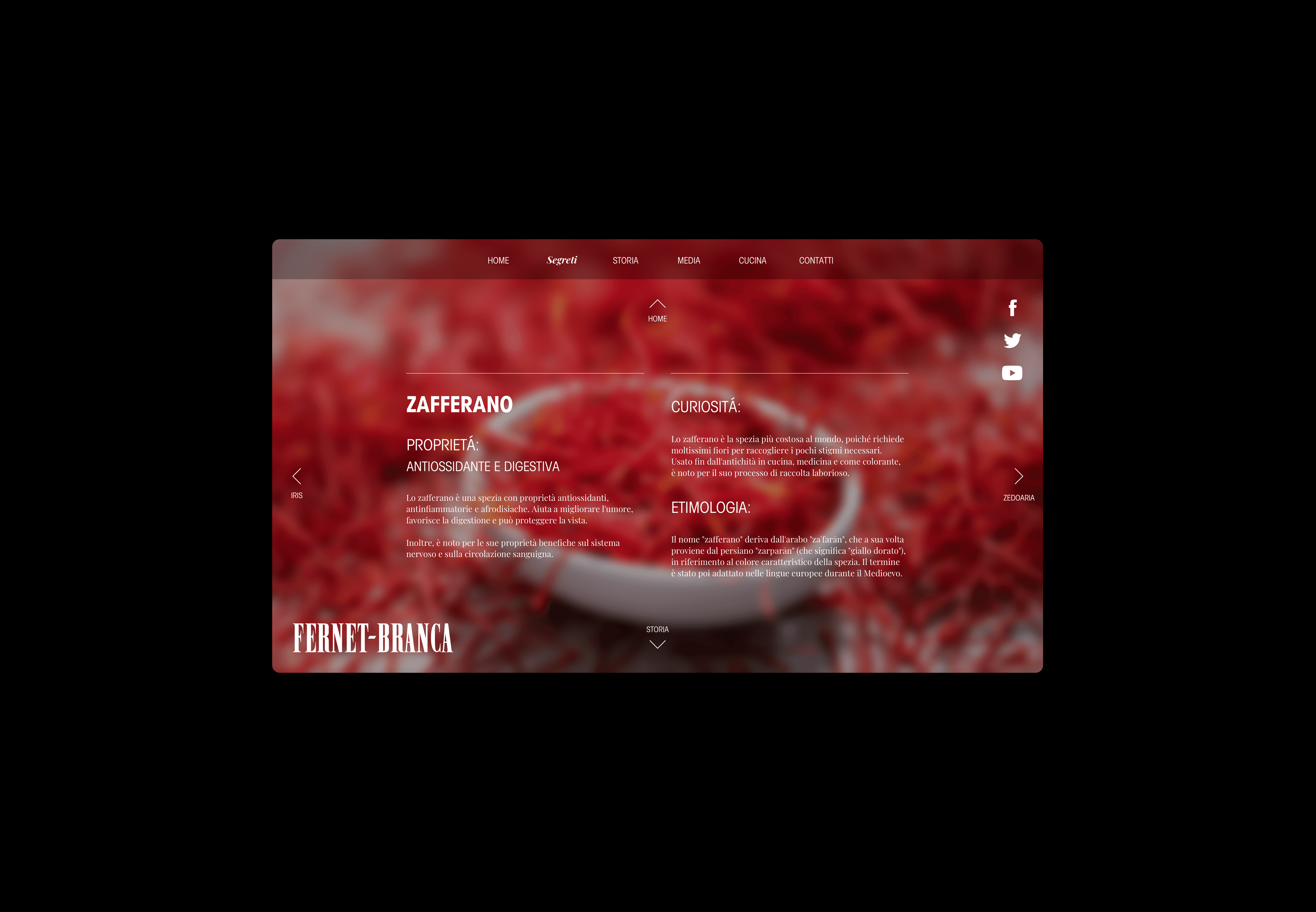 Mockup of a Fernet-Branca website secret formula page