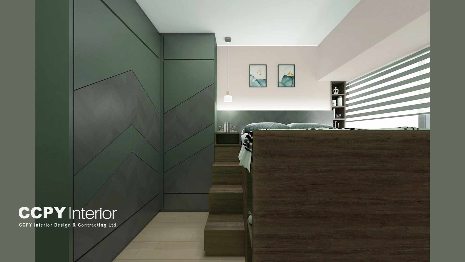 Chic foyer renovation in Mount Pavilia with classic black and white checkerboard marble flooring and a deep navy entrance door.