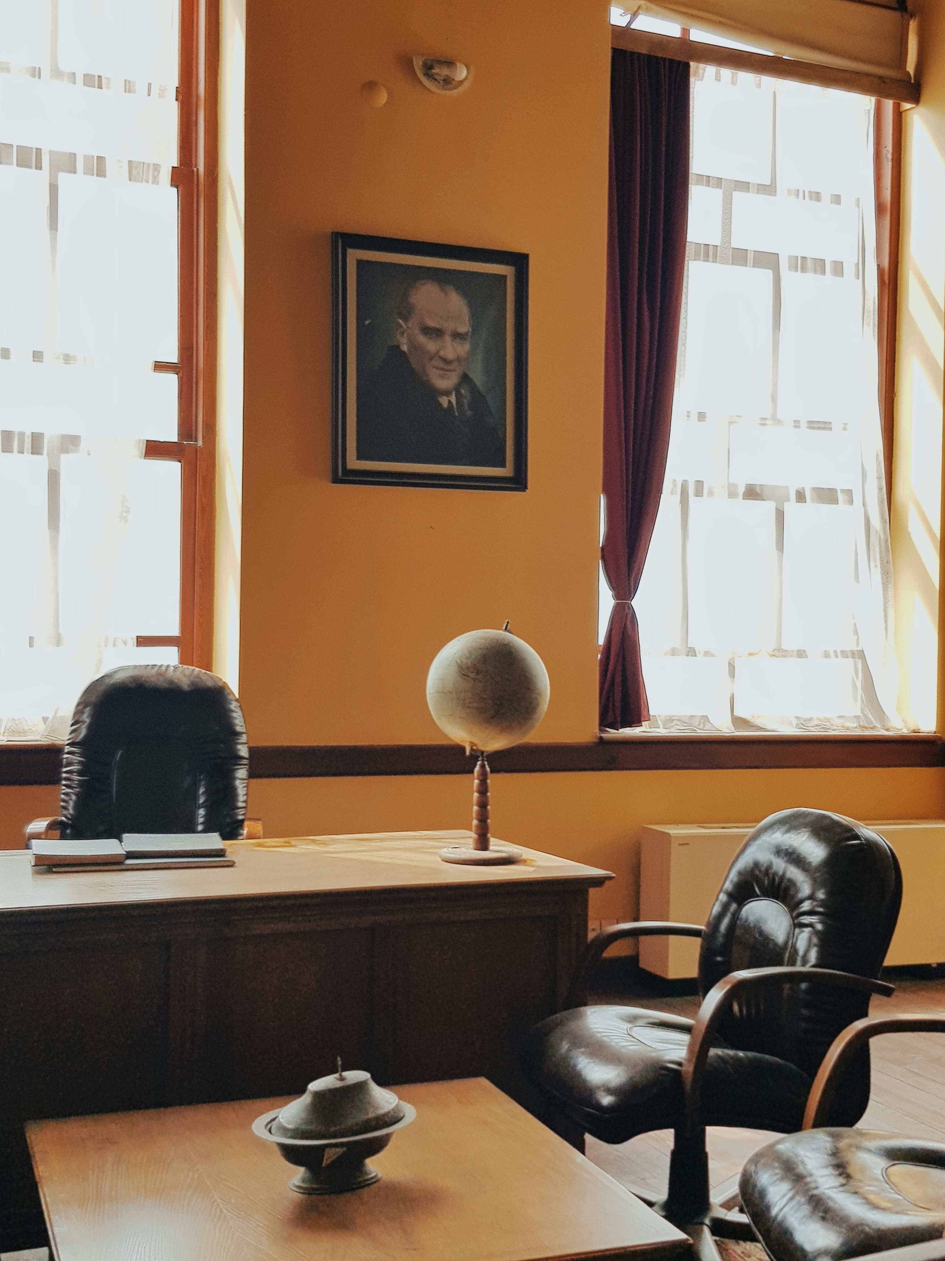 Courtroom-style office setting representing criminal proceedings in Turkey