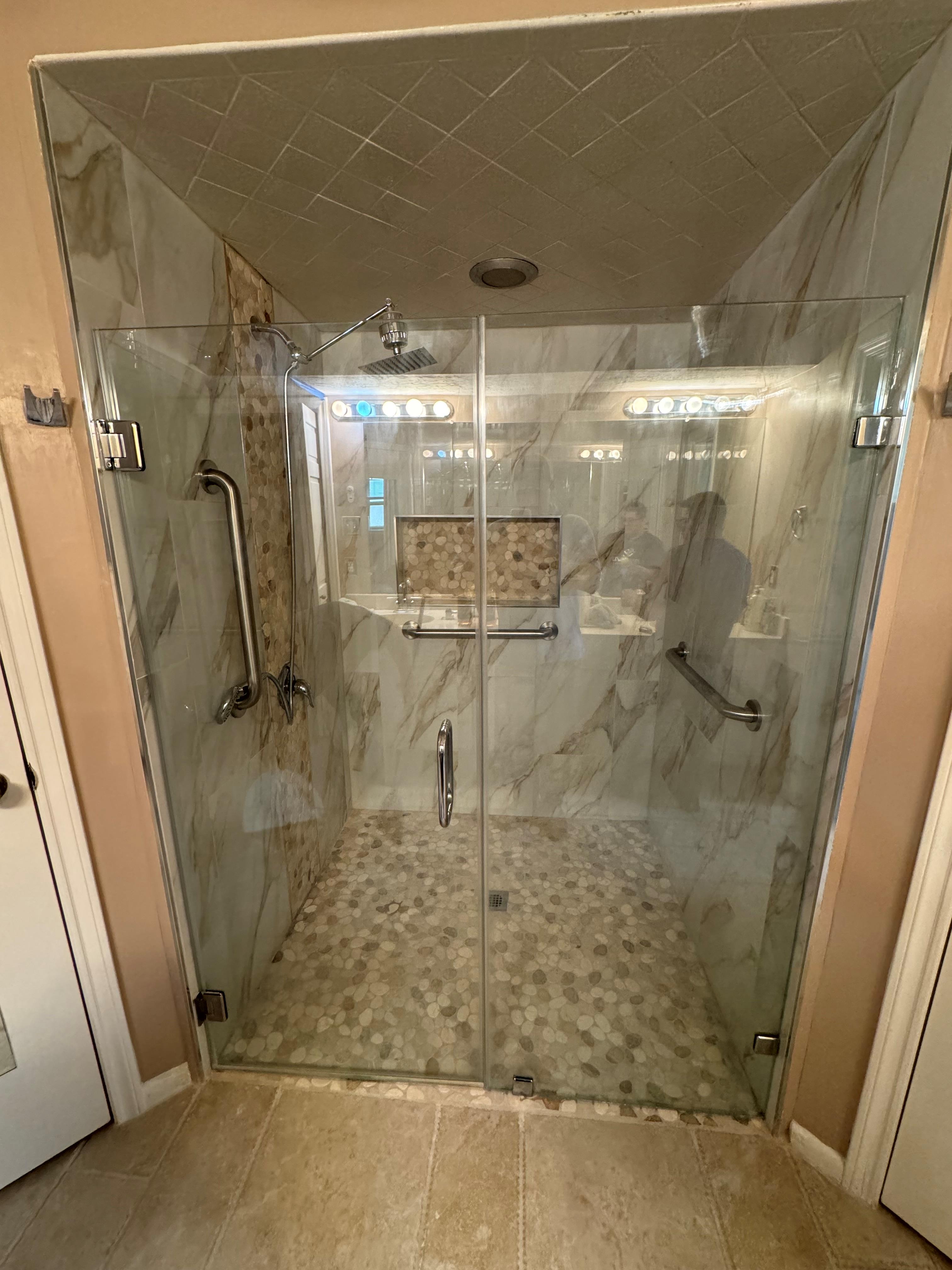 Custom accessible tile shower built by LiveWell