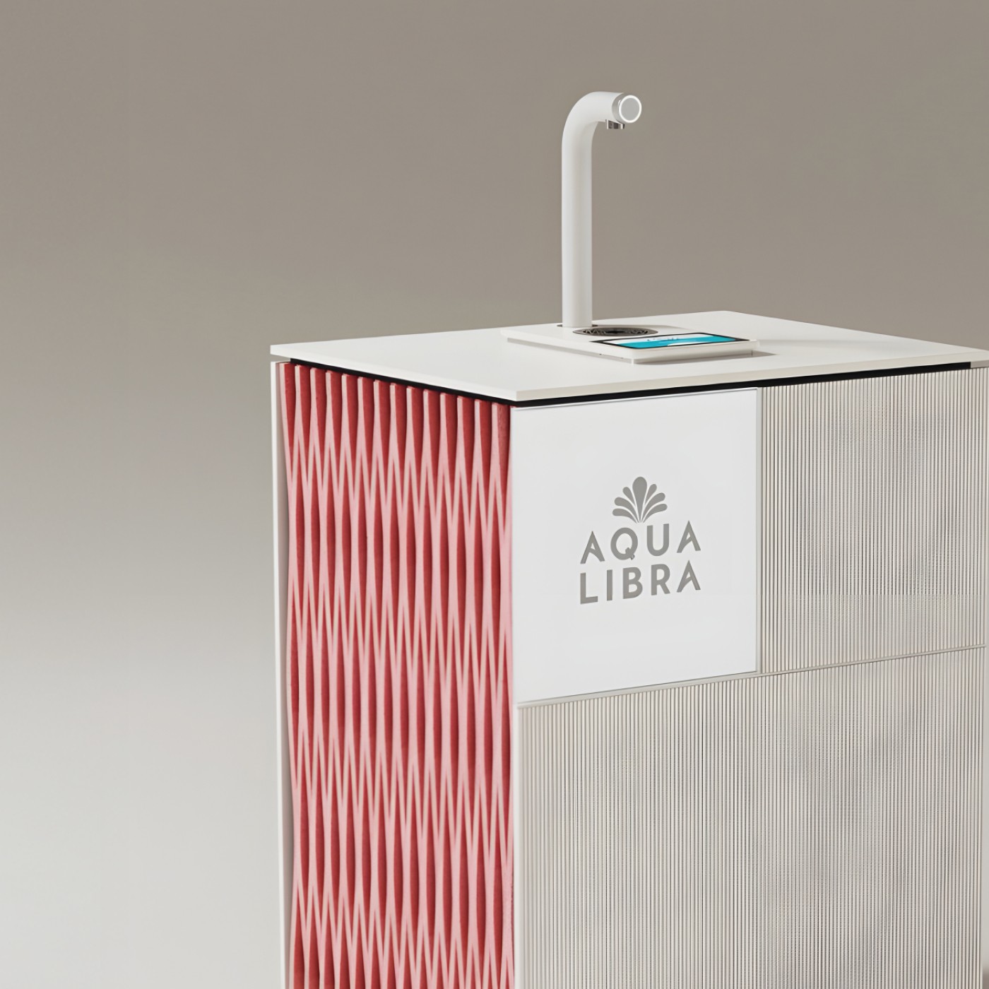 Aqua Libra Flavour Tap with touchscreen interface and minimalist countertop design