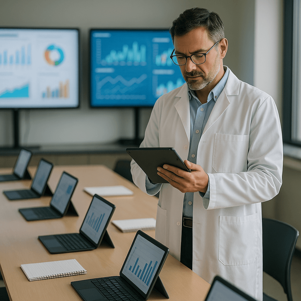 Compliance training review on tablet with SAP Successfactors learner analytics
