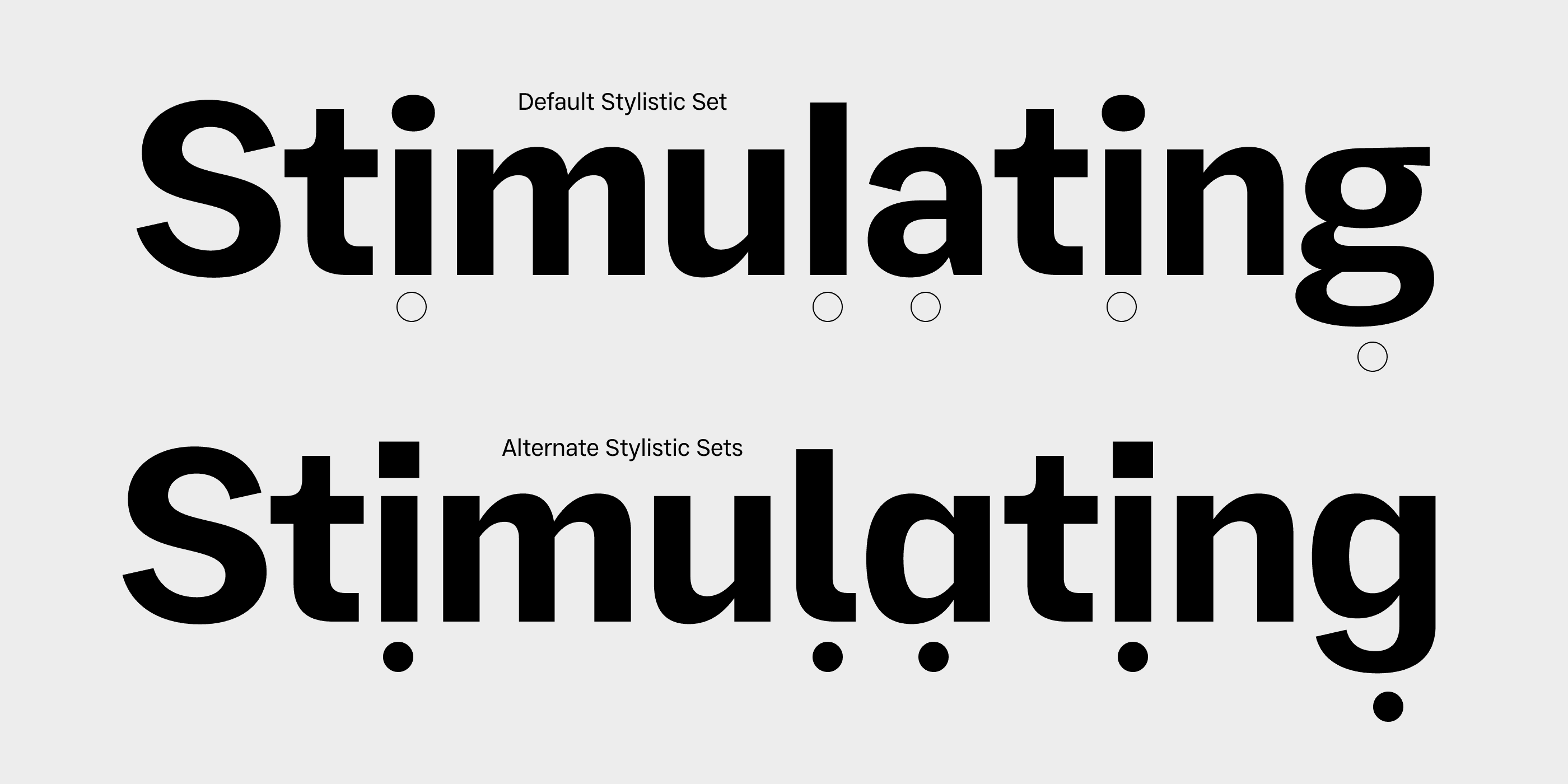 Stylistic alterates in Jouter Sans type revival project