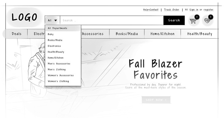 eCommerce-Sitesearch---Categorized-Search ecommerce ux design