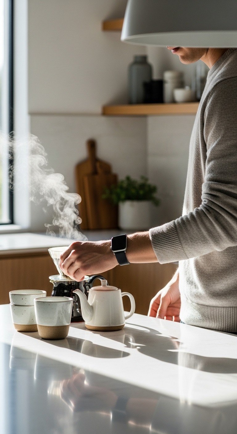 Person preparing cofee