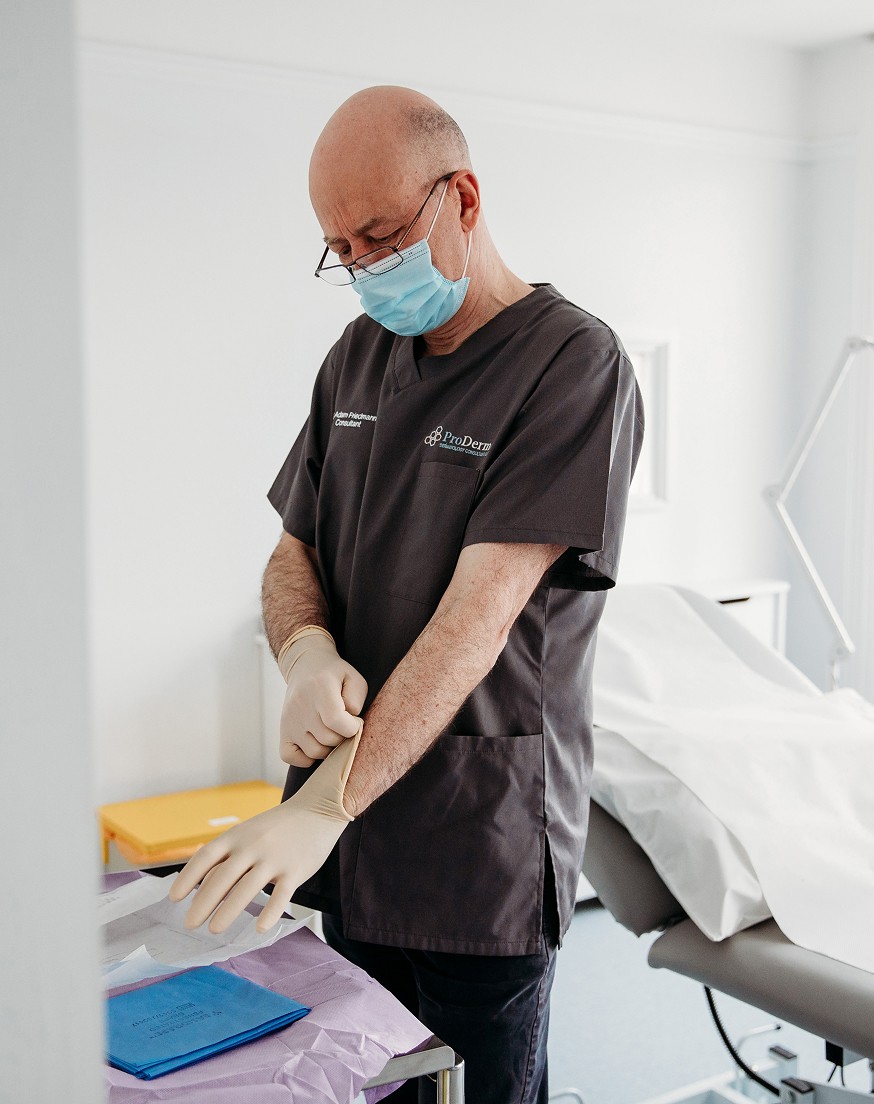 Dr. Adam Friedmann preparing for a consultation