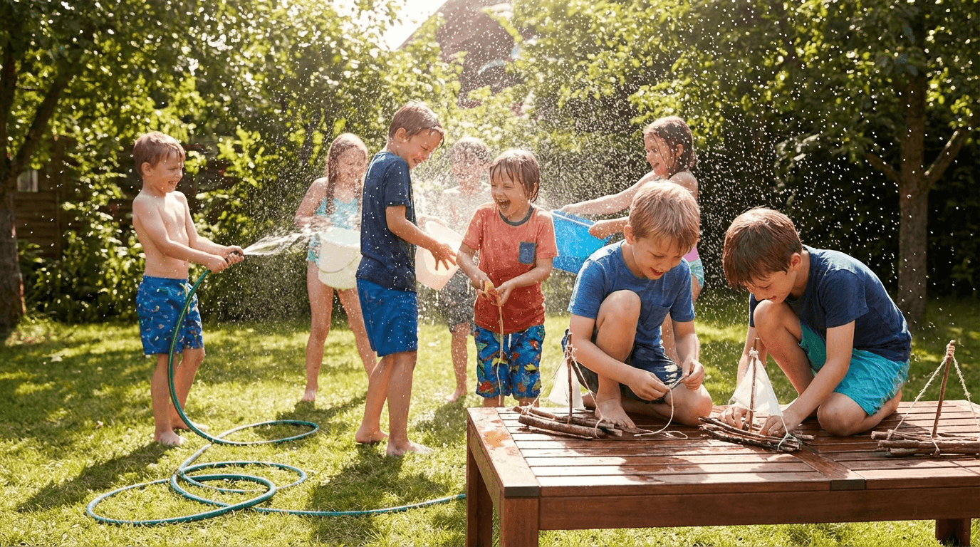 Zwei Jungs die Spaß haben
