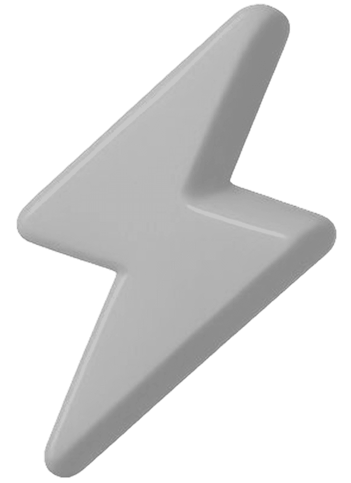 Grey color thunder 3d icon
