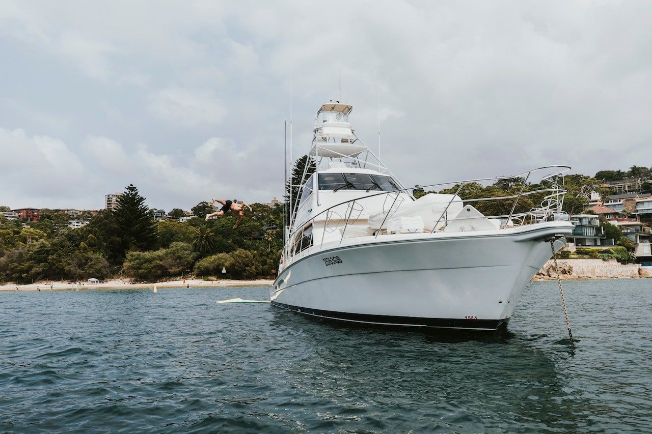 Luxury boats on the water
