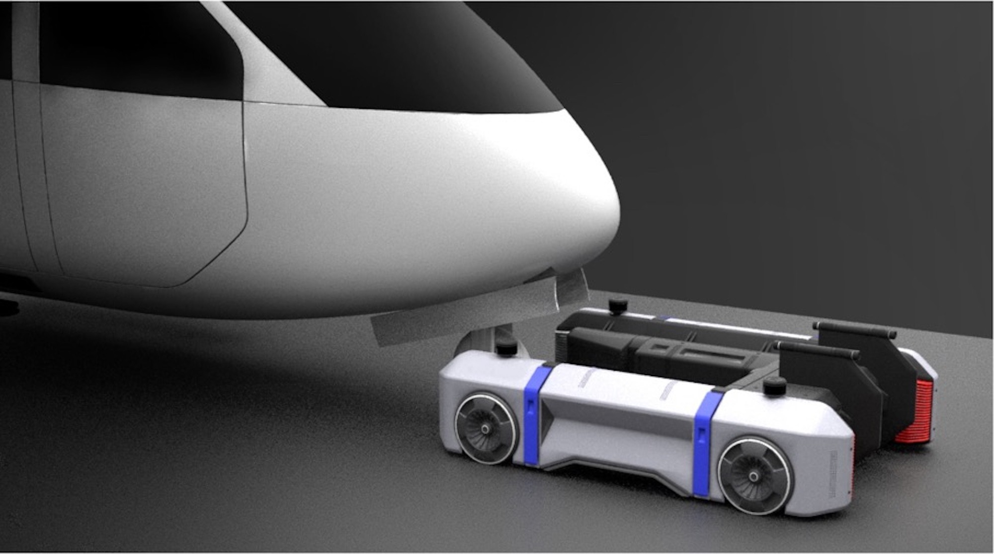 ATLAS autonomous & electric pushback tug for eVTOLs. Courtesy of Moonware
