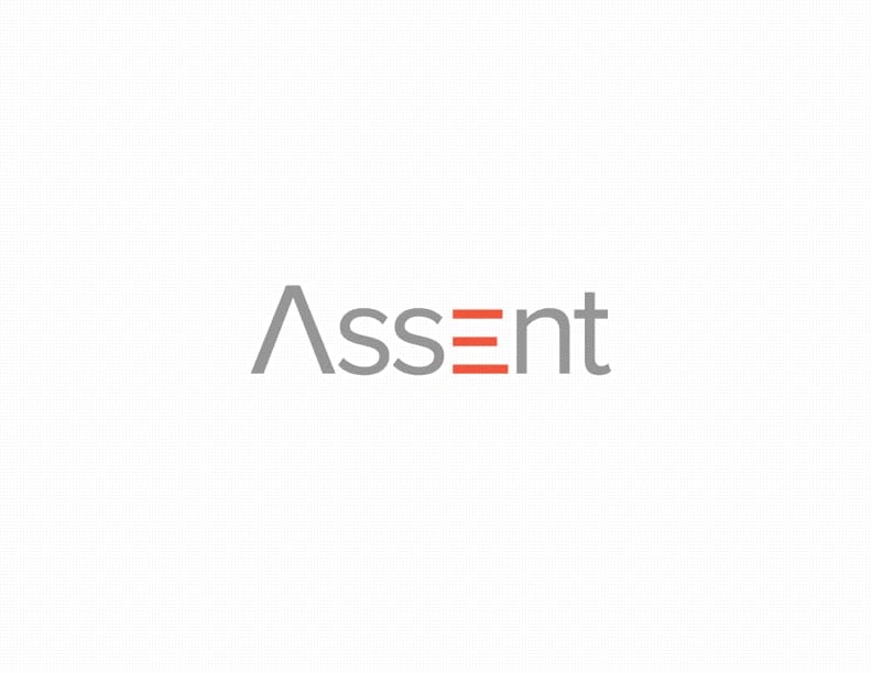 Gray Assent Compliance logo on a white background, with the letter 'E' stylized in horizontal bars.