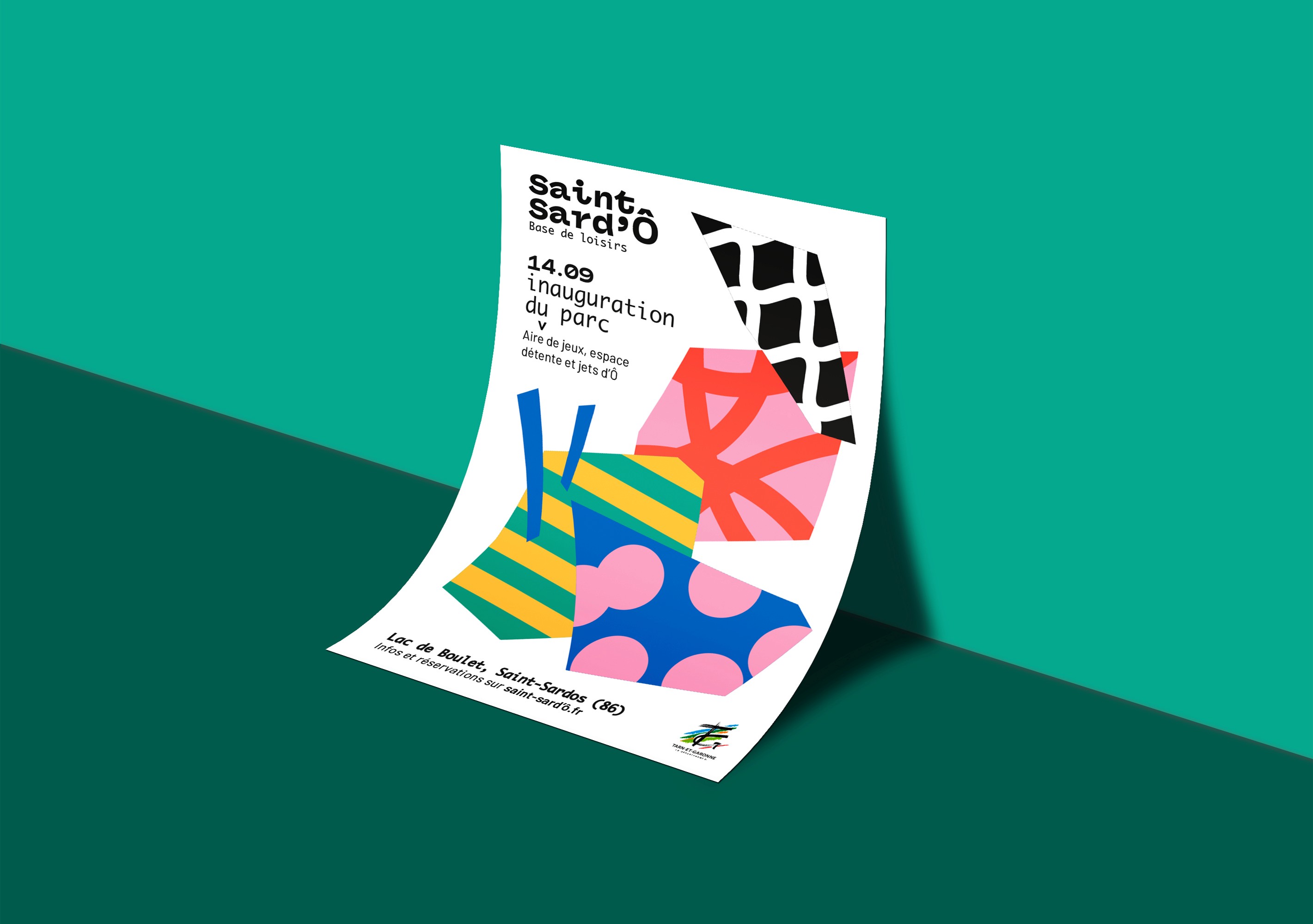 Affiche graphique pour le parc enfants Saint-Sard'o, design coloré et ludique
