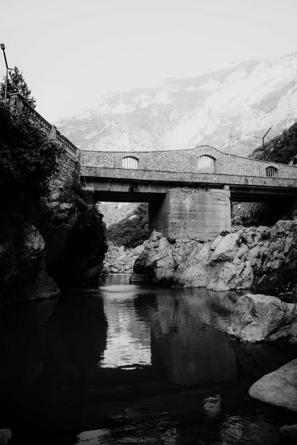 Fly by private jet to Albania beautiful bridge - Lake Ohrid Dinaric peaks