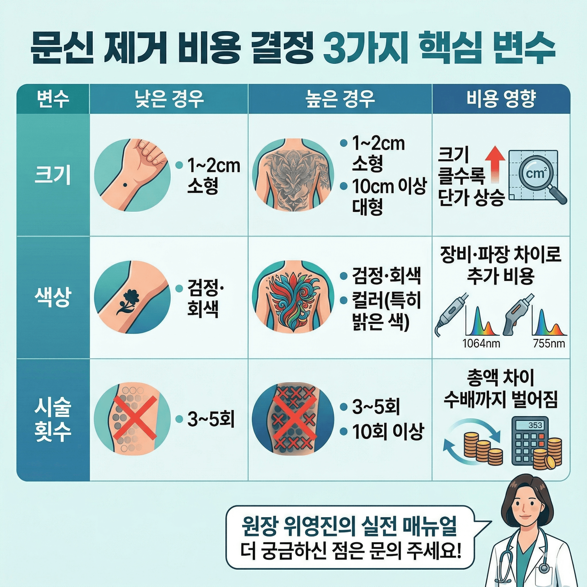 [가격 비교] 소형 검정 15만 원 vs 대형 컬러 300만 원, 내 문신은 어디쯤일까?