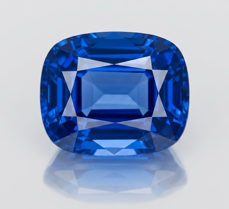 High-quality lab grown sapphire classic oval cut close-up