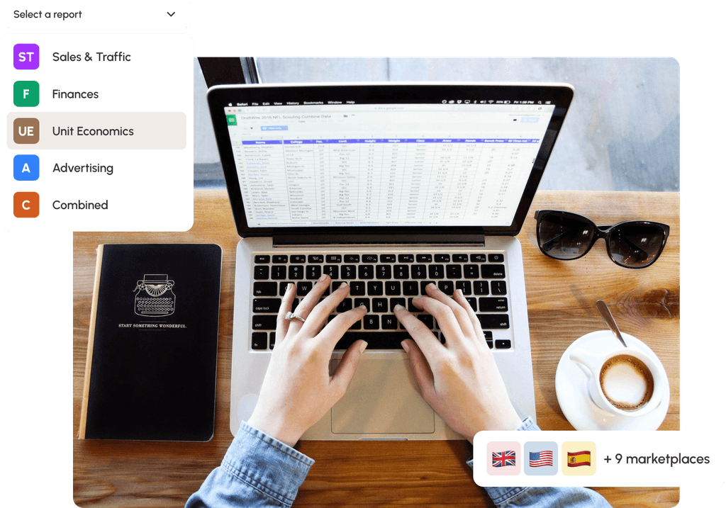 Graphic showing a spreadsheet and download options