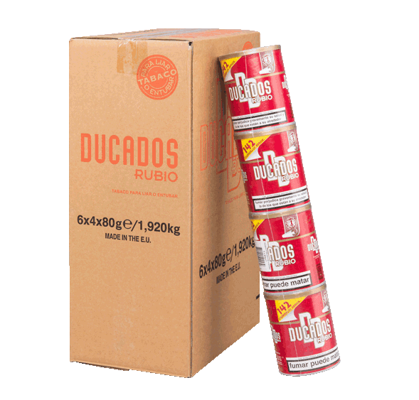 Ducados Rubio Tabak Großpackung. 6 x 4 Dosen mit 80g. Tabak kaufen.
