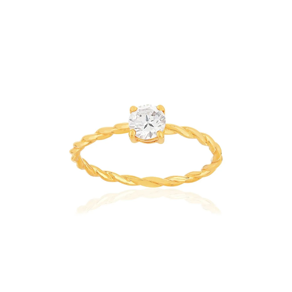 Bague en plaqué or sertie d'oxydes de zirconium