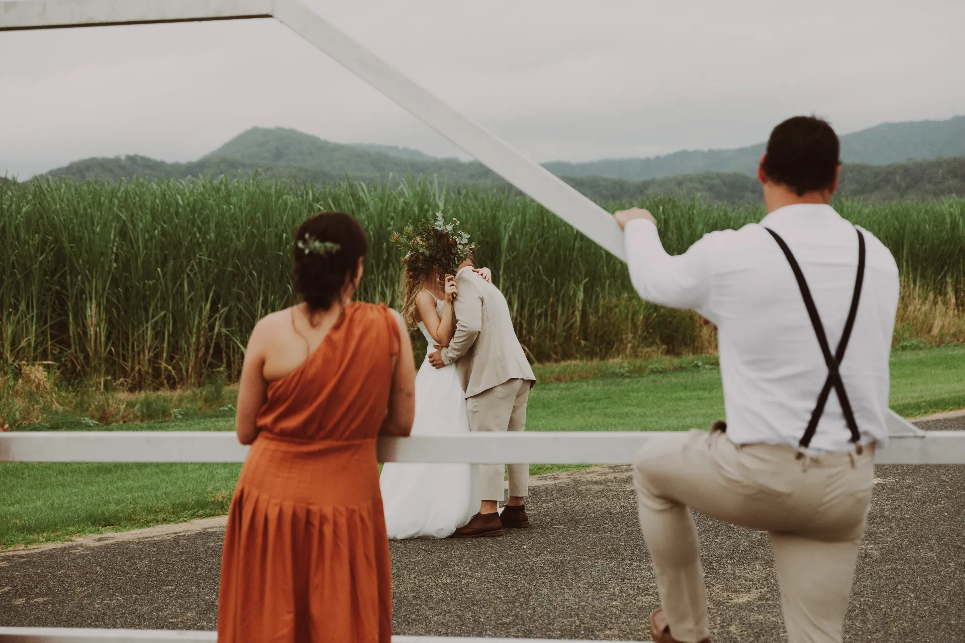 man and woman holding hands focus photo