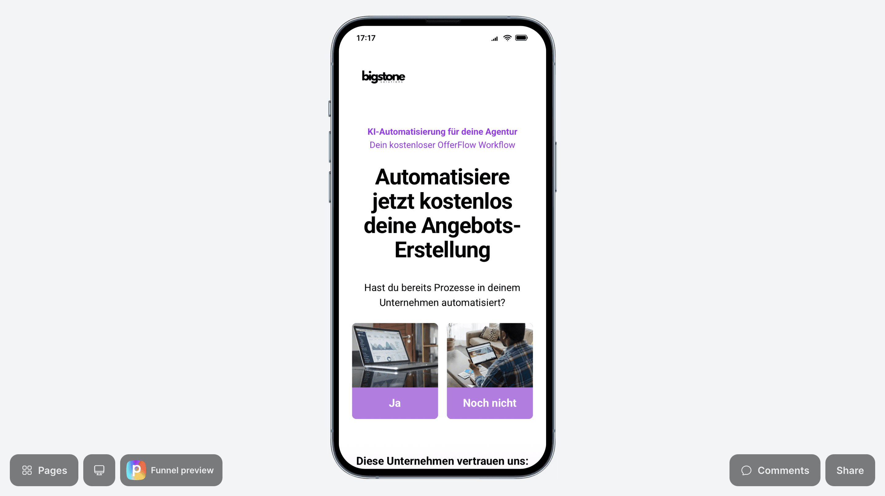 Bigstone Fahrplan