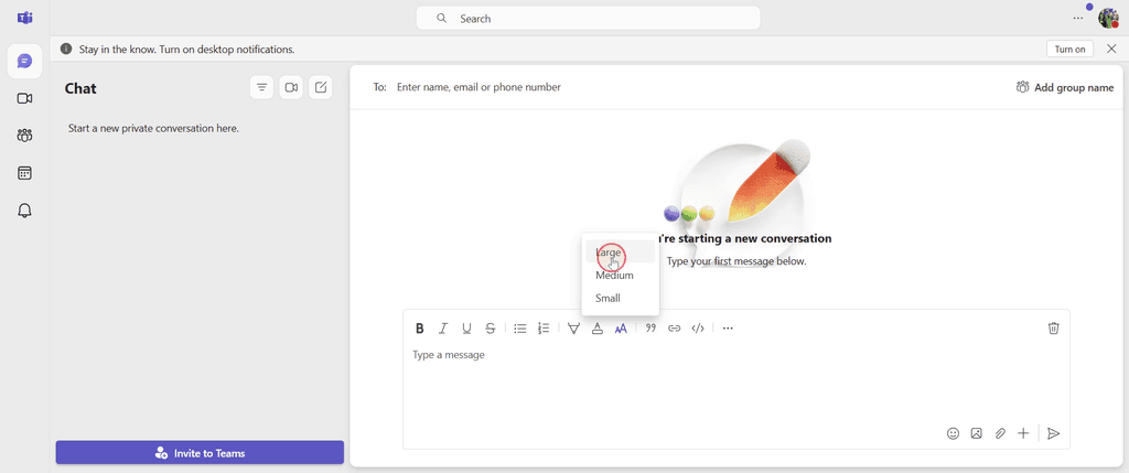 如何在Microsoft Teams中更改字体 - 快速自定义指南 - 1分钟视频指南
