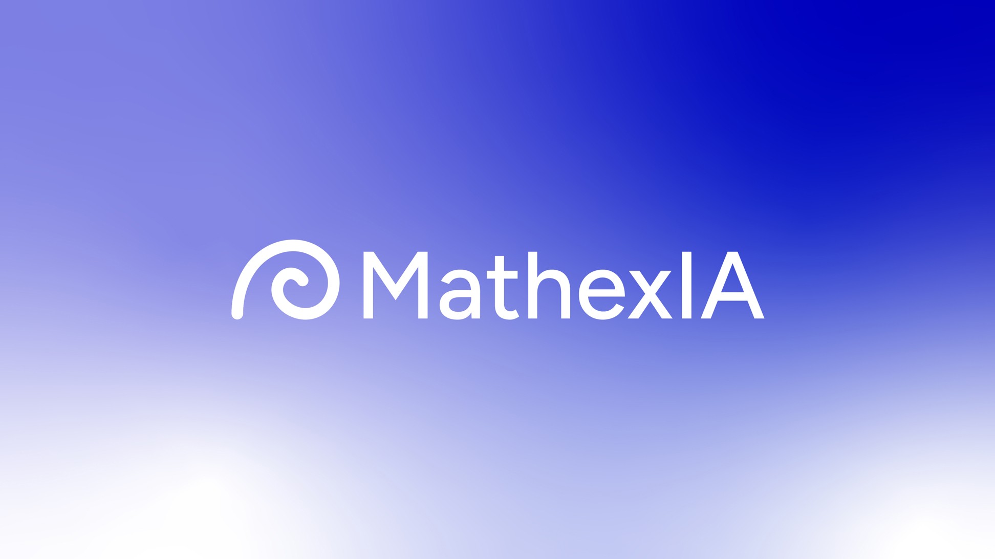Logo MathexIA sur un dégradé bleu.