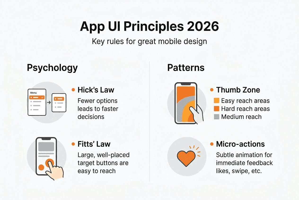 Infographic explains core mobile app UI principles