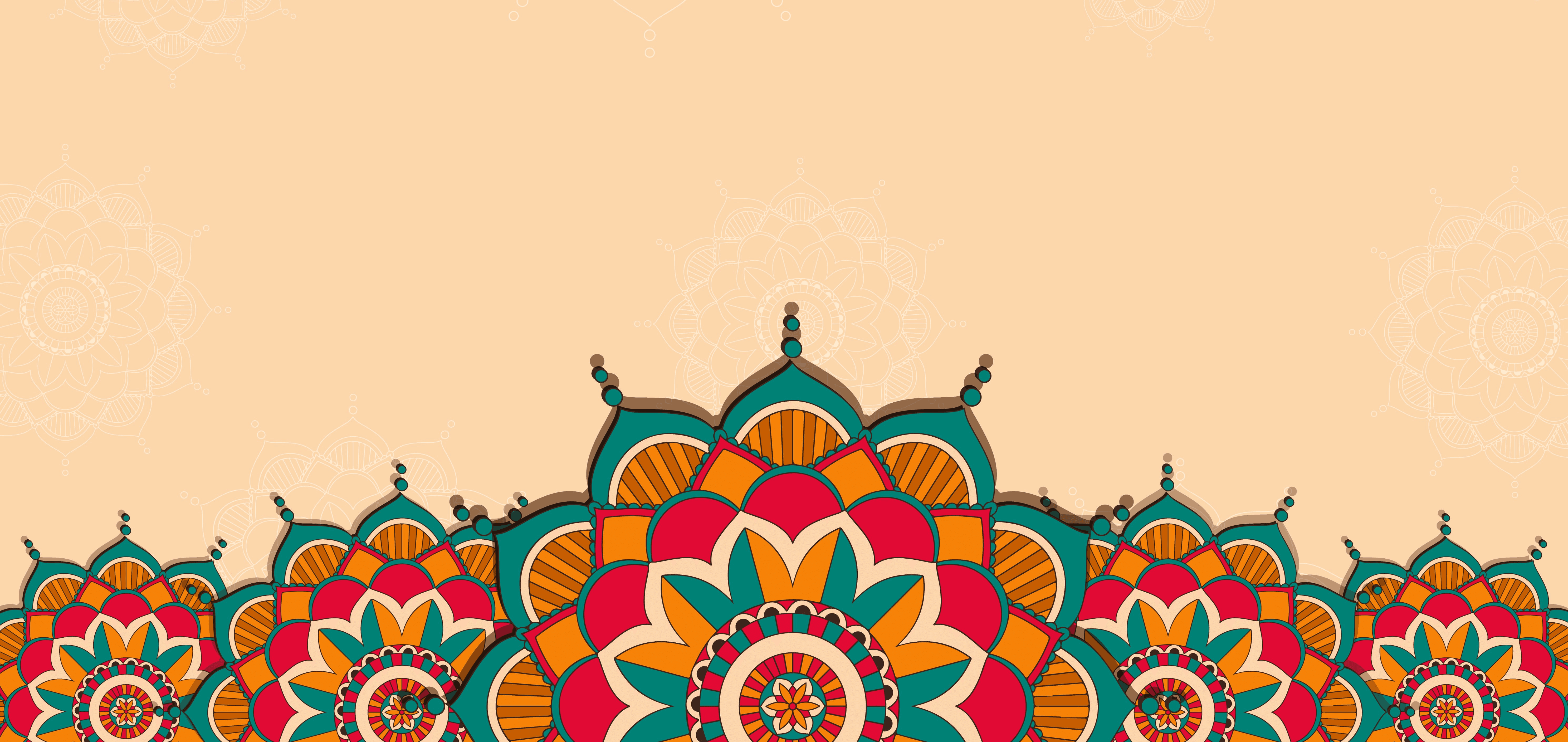 Mandala pattern beige background