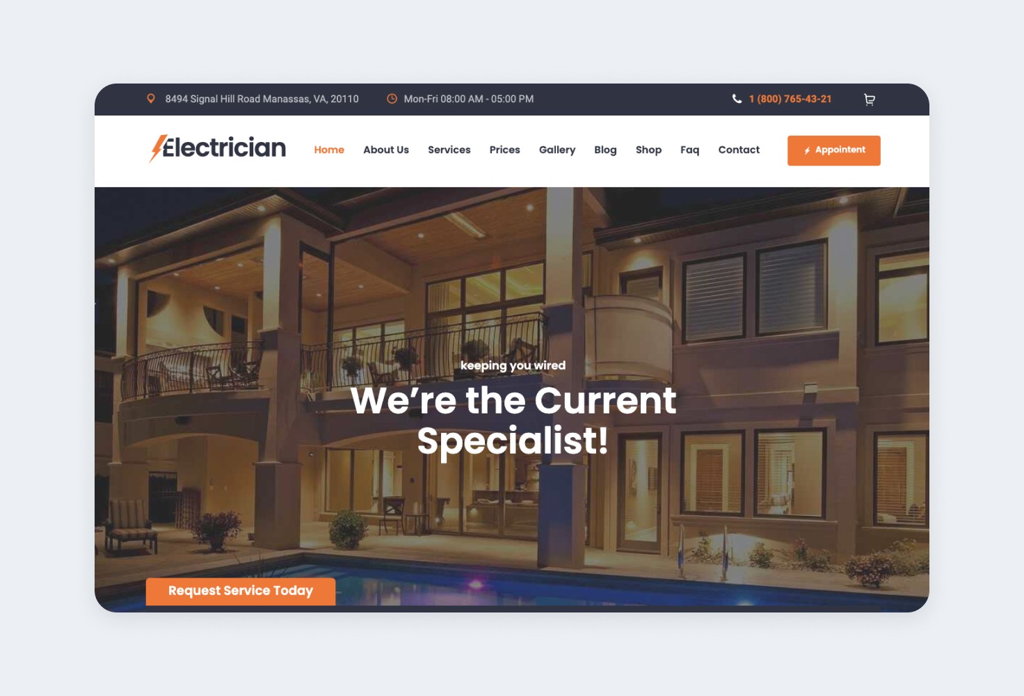 Electrician WordPress Theme