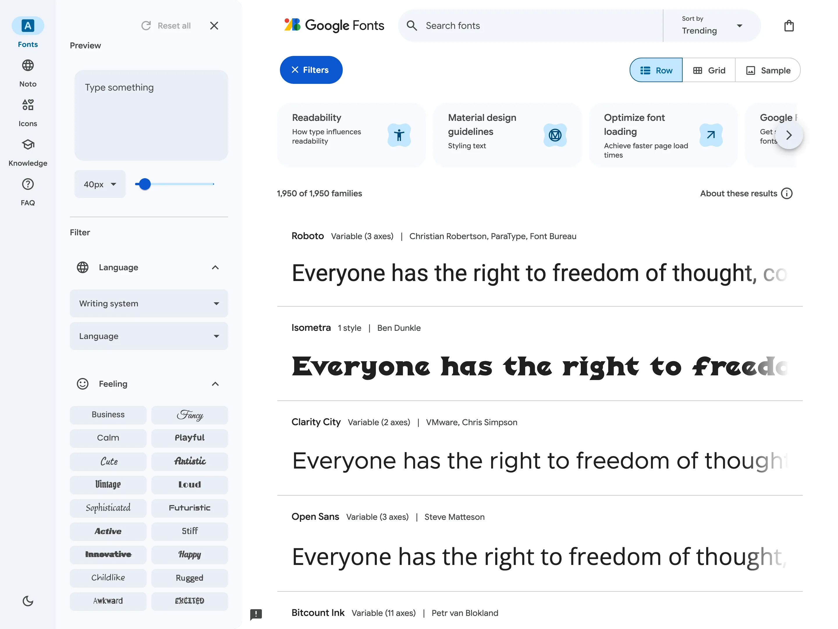 Fonts source website