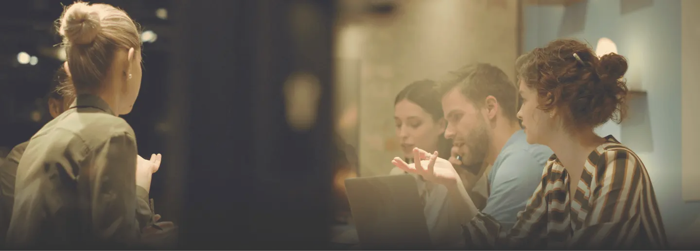 business meeting through glass